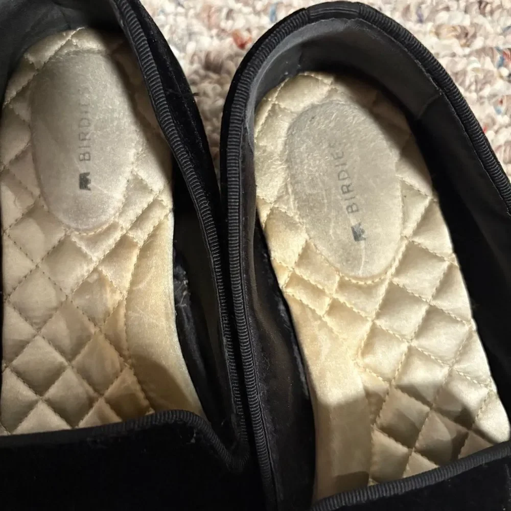 Birdies The Starling Black Velvet Loafers- Size 8
